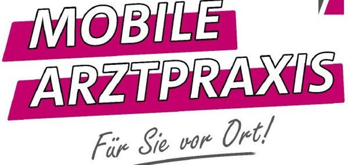 Logo mit Text Mobile Arztpraxis für Sie vor Ort